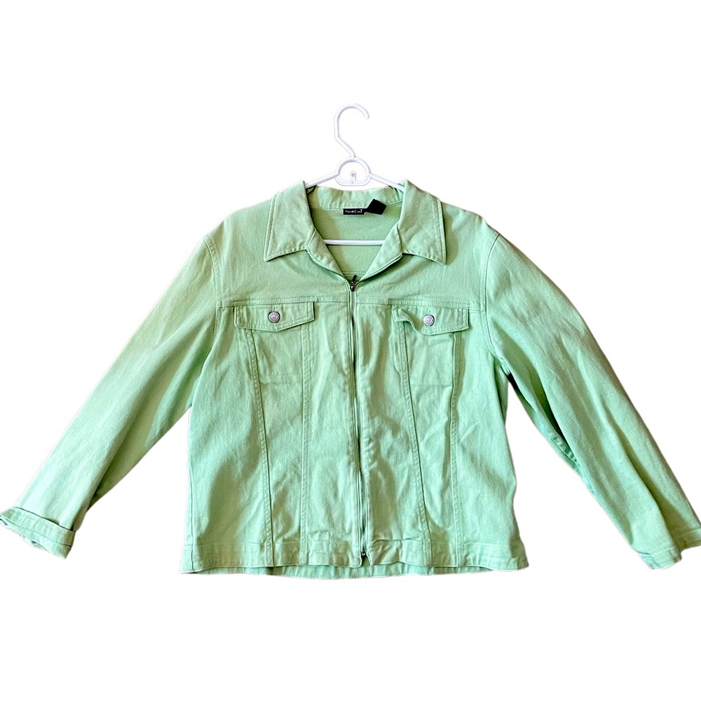 Lime green Jean jacket y2k 90s